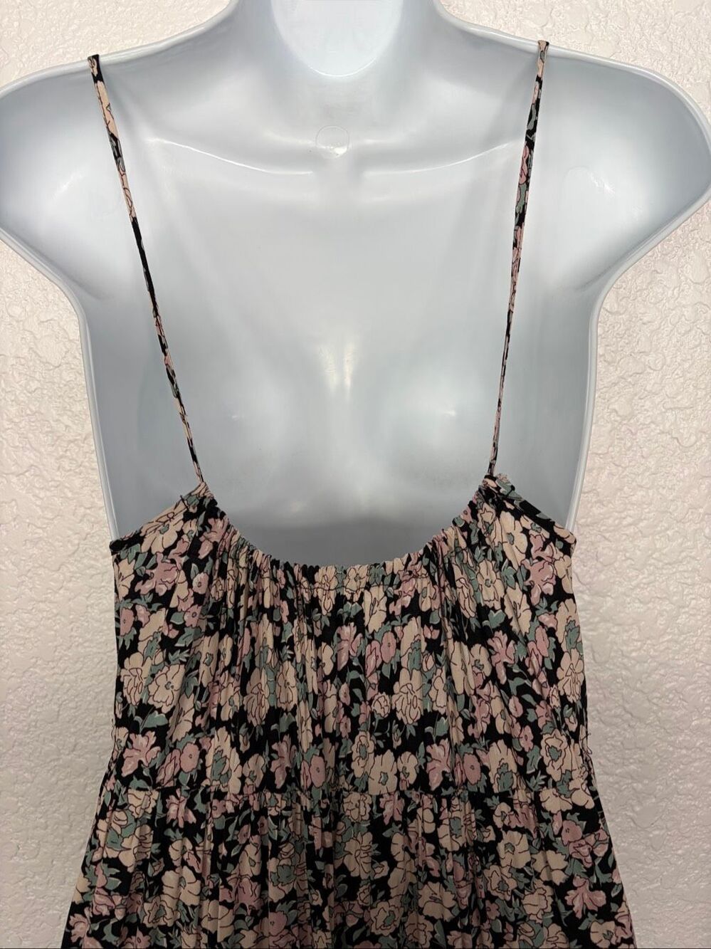 Natural Life Madi Slip Maxi Dress in Black, Green Ditzy Floral Print Size M - Picture 7 of 12